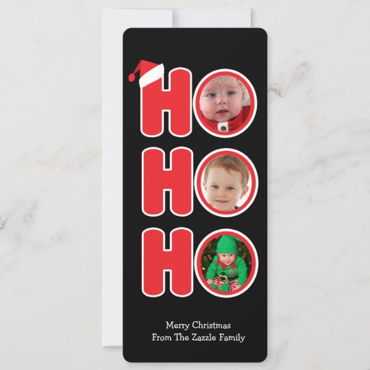 Santas Ho Ho Ho Christmas Personalized Photo Holiday Card 
