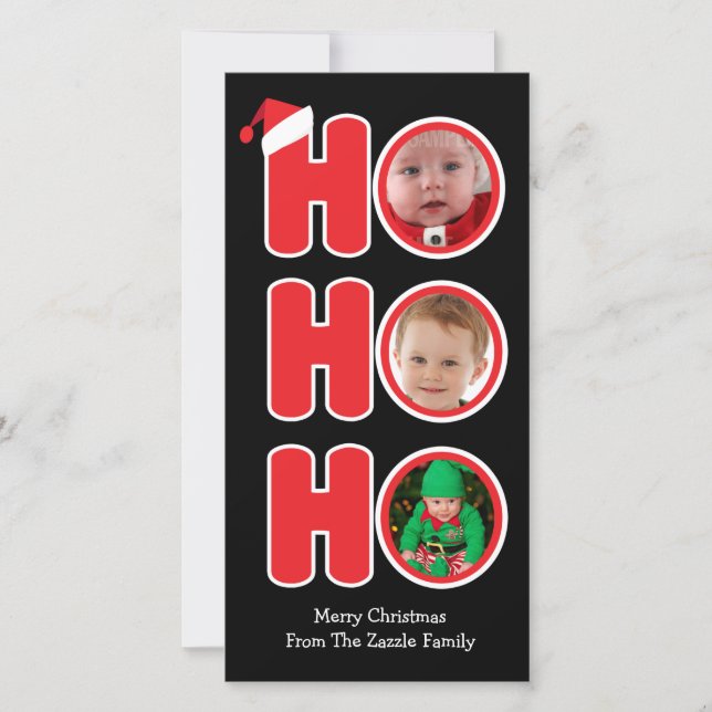 Santas Ho Ho Ho Christmas Photo Frame Holiday Card (Front)