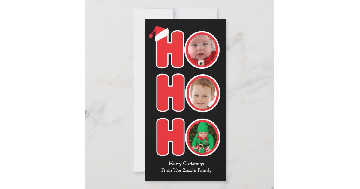 Santas Ho Ho Ho Christmas Photo Frame Holiday Card Zazzle 