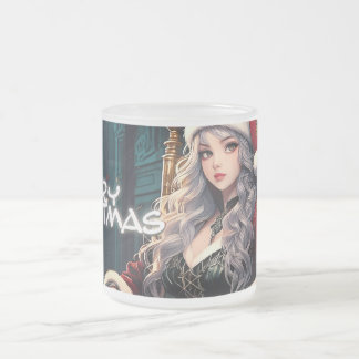 Santa's hottest sister - Merry Xmas 03122024_0004 Frosted Glass Coffee Mug