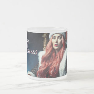 Santa's hottest sister - Merry Xmas 03122024_0011 Frosted Glass Coffee Mug