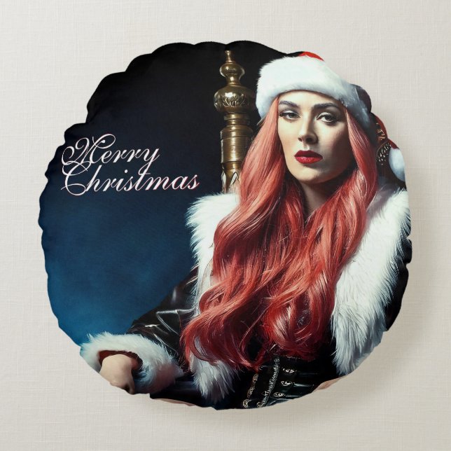 Santa's hottest sister - Merry Xmas 03122024_0011 Round Pillow (Front)