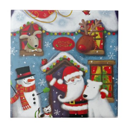 Santa&#39;s House Ceramic Tile