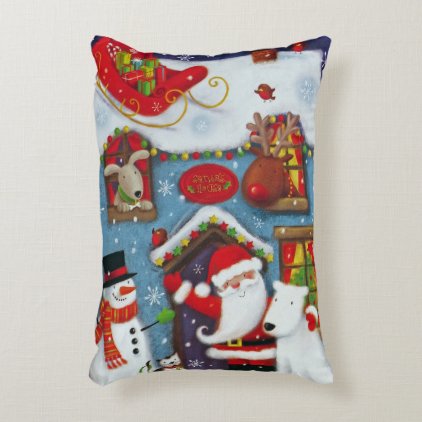 Santa&#39;s House Decorative Pillow