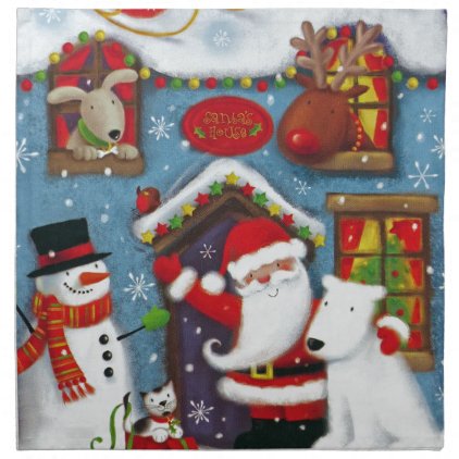 Santa&#39;s House Napkin