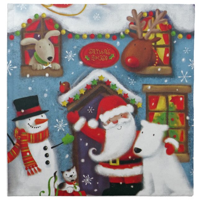 Santa's House Napkin (Front)