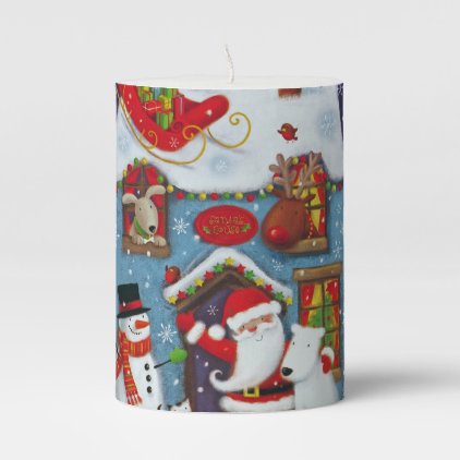 Santa&#39;s House Pillar Candle