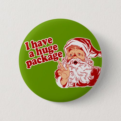 Santas Huge Package Button Santas Huge Package Button