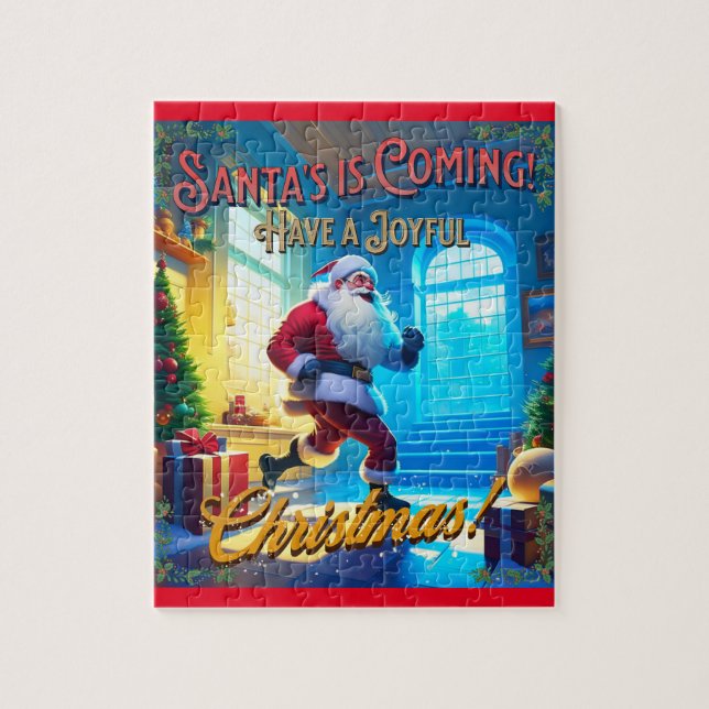 Santa's is Coming from the Chimney! Jigsaw Puzzle (Vertical)