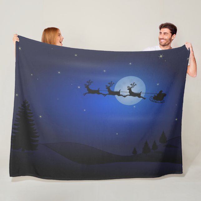 SANTA'S is on HIS WAY Fleece Blanket (In Situ)