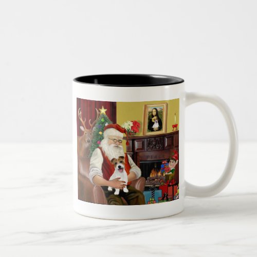 Santas Jack Russell Terrier PUP Two_Tone Coffee Mug