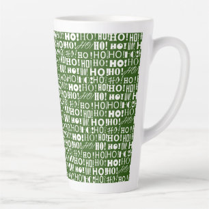Santa's Jolly Christmas HO! HO! HO! in Navy Green Latte Mug