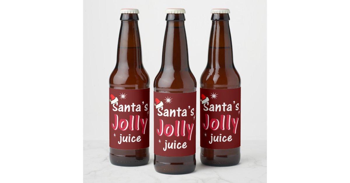 Santa's Jolly Juice Christmas Cheer Wine Bottle Beer Bottle ...