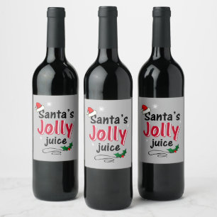 Santa's Jolly Juice Christmas Cheer Wine Bottle Wine Label