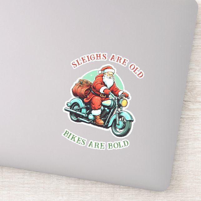 Santas Joyride Motorcycle Christmas Sticker (Detail)
