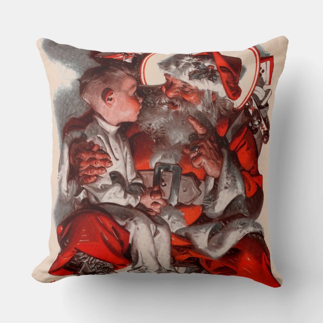 Santa's Lap Throw Pillow (Front)