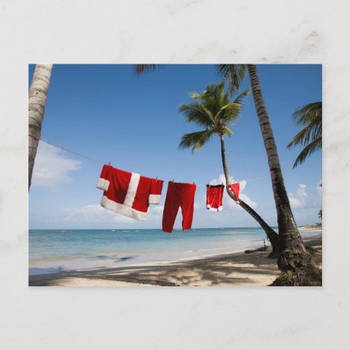 Santas Laundry On Beach Holiday Postcard