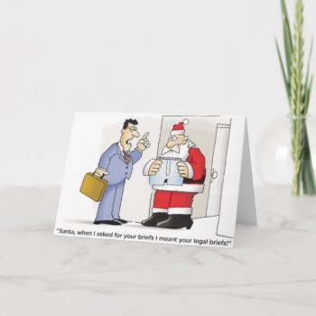 Santa's Legal Briefs Holiday Card by Christmas_Galore at Zazzle
