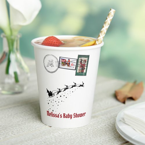 Santas Letter North Pole Postmarked Reindeer Paper Cups