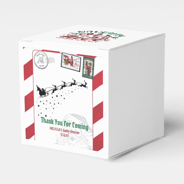 Santa's Letter Postmarked Naughty Or Nice Favor Boxes (Front Side)