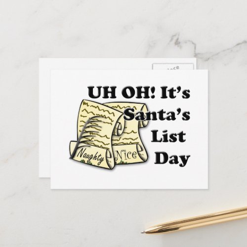 Santas List Day Holiday Postcard