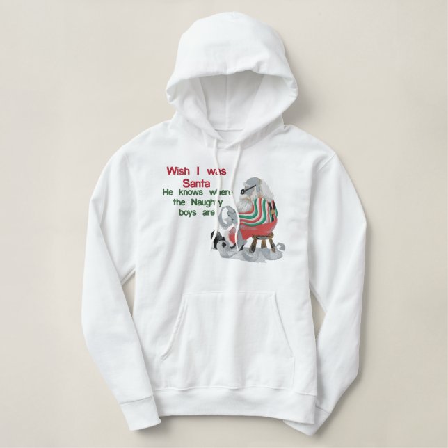 Santa's List Embroidered Hoodie (Design Front)