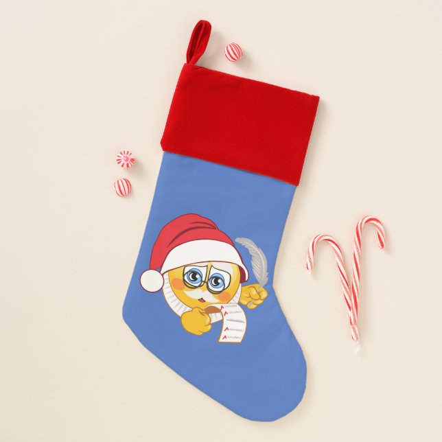 Santa's List Emoji Christmas Stocking (Front)