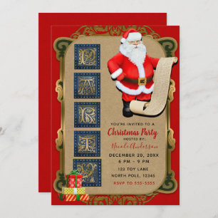 Santa's List North Pole Holiday Christmas Party Invitation