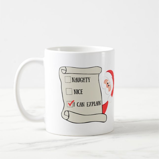 Santa's List, Santa mug,Christmas mug,holiday mug (Left)