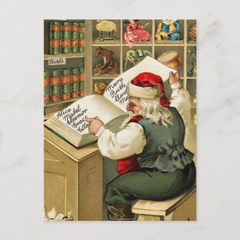 "santa's List" Vintage Holiday Postcard by ChristmasVintage at Zazzle