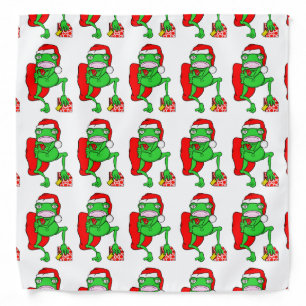 Santas Little Amphipian Helper Funny Frog Bandana