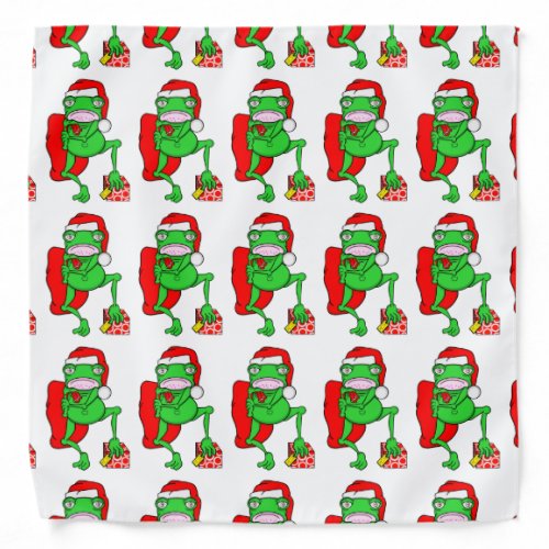 Santas Little Amphipian Helper Funny Frog Bandana