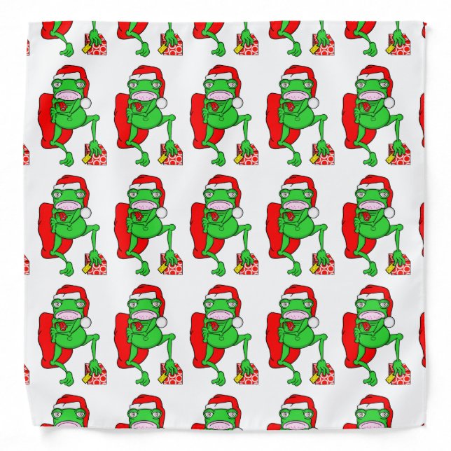 Santas Little Amphipian Helper Funny Frog Bandana (Front)