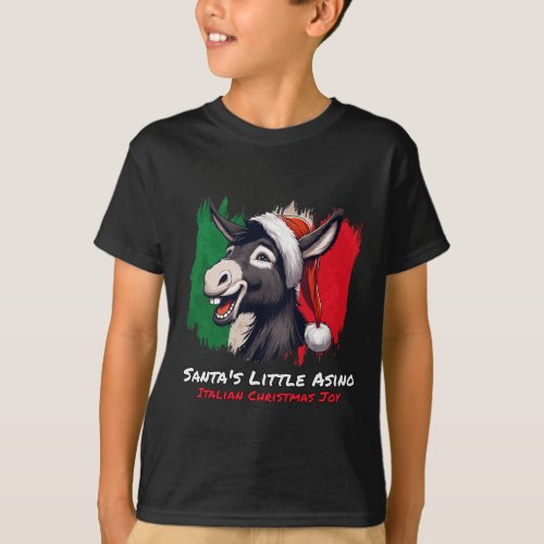 Santas Little Asino  Italian Christmas Donkey  T_Shirt