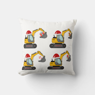 Santa's little diggers T-shirt Throw Pillow