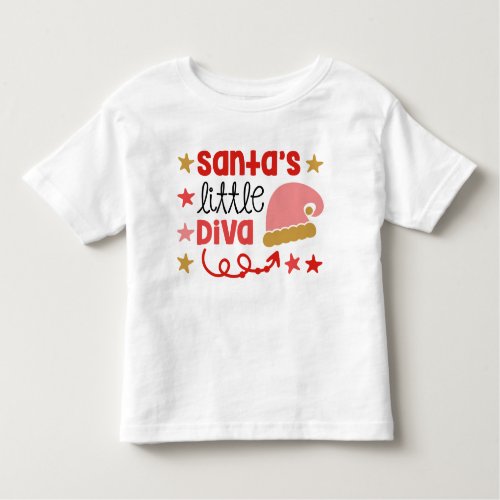 Santas little Diva humor christmas girl cute Toddler T_shirt