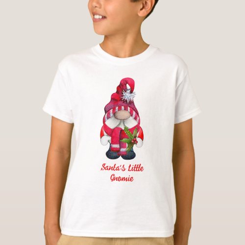 Santas Little Gnomie Red Boy Gnome T_Shirt