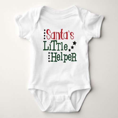 Santas Little Helper Baby Bodysuit