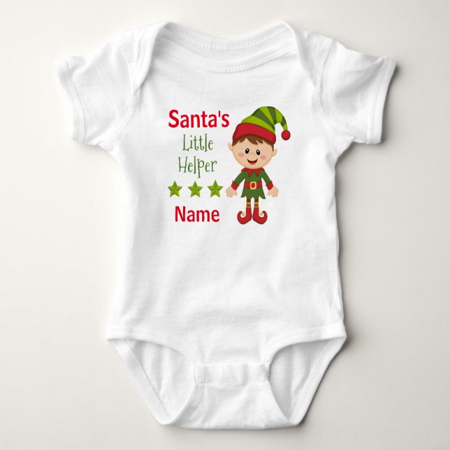 Santa's Little Helper Baby Jersey Bodysuit (Front)