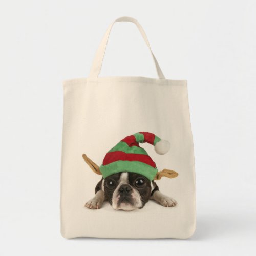 Santas Little Helper Bag  Dog Lovers Bag Tote Bag