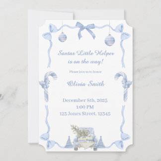 Santas Little Helper Bay Shower Invitation