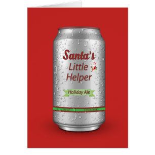 Santa's Little Helper Beer Can Cards