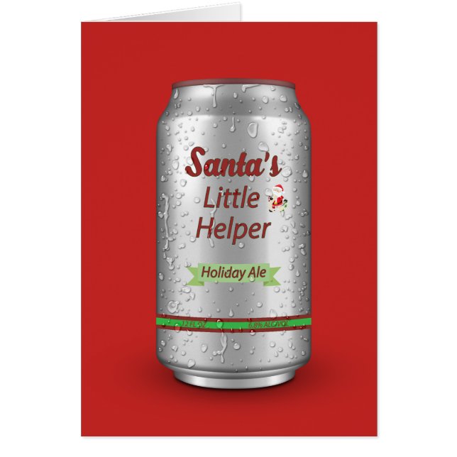Santa's Little Helper Beer Can Cards (Front)