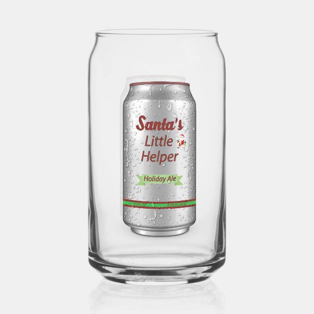 Santa's Little Helper Beer Can   Glass (Front)