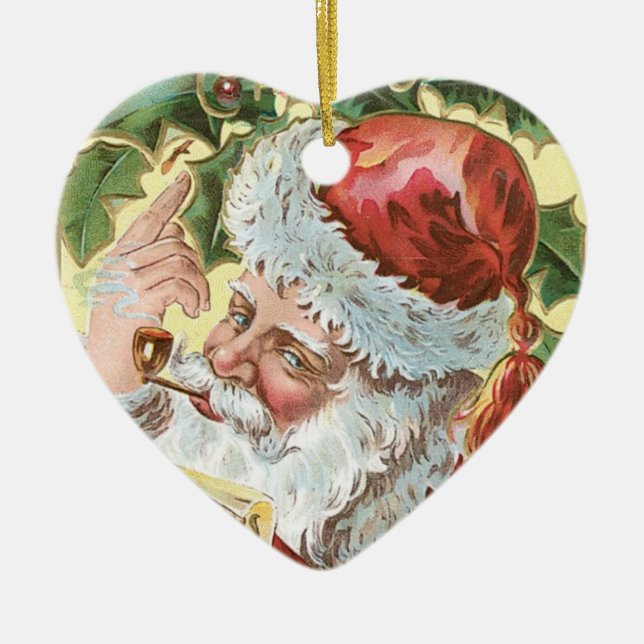 Santa's Little Helper Ceramic Ornament (Front)