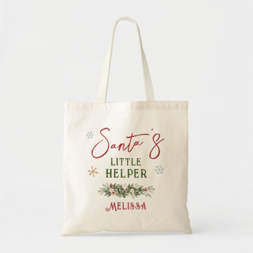 Santas Little Helper Christmas Child Kid Children Tote Bag