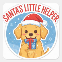 Santa's Little Helper Christmas Dog Sticker