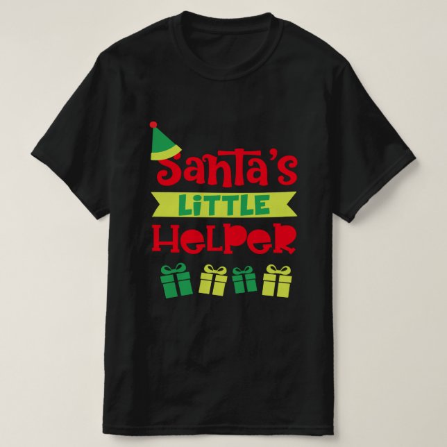 Santas Little Helper Christmas Gift Ideas T-Shirt (Design Front)