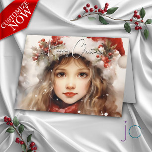 Santa's Little Helper Christmas Holiday Card