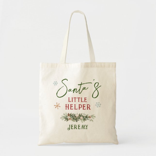 Santa's Little Helper Christmas Kindergarten Party Tote Bag (Front)